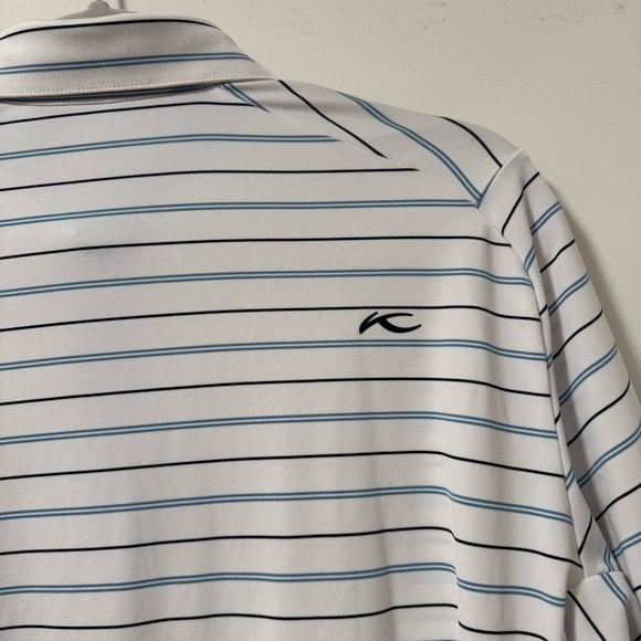 KJUS Polo Shirt Comfort Fit UPF50+ Golf Performance Striped Short Sleeve Small - Picture 7 of 8